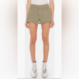 Mother Olive Green Denim Shorts